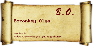 Boronkay Olga névjegykártya