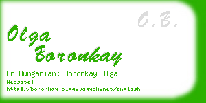 olga boronkay business card